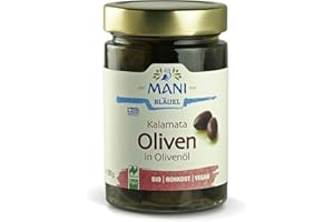 MANI BLÄUEL MANI Kalamata Oliven in Olivenöl, bio, NL Fair 2 x 280 g