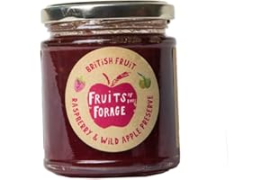 Fruits of the Forage Raspberry and Wild Apple Preserve, Made with Raspberries and British Apples. Great for Summer Scones and Sponge Cakes, Sustainably Sourced & 100% Recyclable Packaging, 210g jar