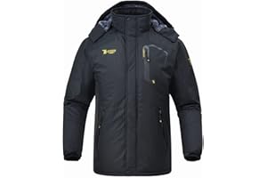 donhobo Herren Winter Fleecejacke Warm Jacke Softshelljacke Atmungsaktiv Outdoor Skijacke Winddichte Wasserdicht Funktionsjacke