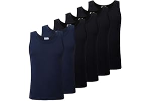 Liabel T-Shirt Uomo, Canotta Uomo 100% Cotone, Pacco da 3 e 6 pz