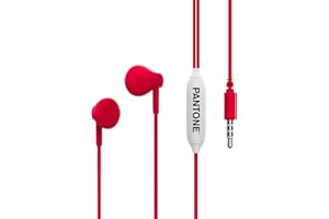Celly, Auricolari a Filo Linea Pantone, Cuffie In-Ear con Capsule a Goccia, Controllo da Remoto e Microfono Integrato, Lunghezza Cavo 1 m, Connettore Jack 3.5 mm, Red