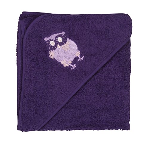 Pippi Baby-Girls Hooded Towel with Embroidery Dressing Gown, Purple (Lilac), One Size (manufacturer size:83X83)