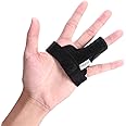 CLISPEED Trigger Finger Splint Finger Splint Support Adjustable Fixing Belt with Built-in Aluminium One Size (Black)