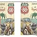 Produktbild jstel 2 Pcs Voile Fenster Vorhang, Vintage California Alten KFZ, Tüll Sheer Vorhang Tuch Querbehang 139,7 x 198,1 cm Zwei scheibenelementen Set