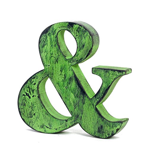 Shabby Chic & (Ampersand) Free-Standing Letra del alfabeto de madera v