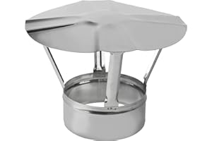 PROSTKO LTD Stainless Steel Chimney Cowl - Rain Cover Protector Stove Cap Top Burner Pipe Pot. (100mm / 3.94")