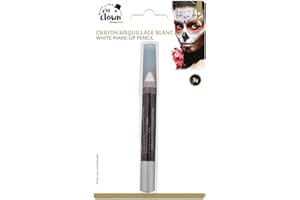 P'TIT CLOWN - 84302 - Crayon Maquillage Gras - Blanc - 3 g - Make-up - Enfant - Adulte - Peinture Visage - Lavable - Non Toxique - Halloween, Carnaval, Anniversaire, Cosplay, Kermesse, Festif