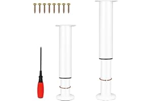 EURXLQ 2 Nóżki Meblowe,Nóżki Regulowane Nóżki do Mebli Antypoślizgowy,Pogrubione Nóżki Szafy,Nogi Meblowe do szafy,Stołu,Sofy,łóżka ze śrubami,śrubokręte (Biały, 18-30 cm)