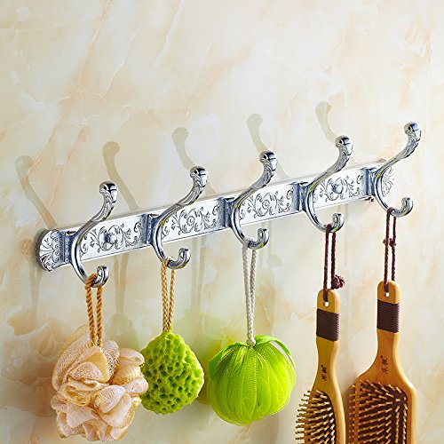 Preisvergleich Produktbild LHbox Tap Silber Handtuchhalter Keramik einfügen Bohrer Bad Handtuchhalter Handtuchhalter WC-Bürste mit Papiertuch Rack Kit, Silber gerahmt Bohren Sardellen Haken