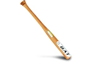 BodyRip Rounders Wooden Baseball Bat - Beginners, Lightweight, Composite Solid Wood, Slender Handle, Self-Defence Tool | Choose from 25", 29", 33" With or Without Rawlings 9" Softball