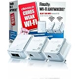 devolo dLAN 500 Wi-Fi Powerline Network Kit (500 Mbps, 3 x PLC Homeplug Adapter, 1 x LAN Port, WiFi Signal Booster, Wireless Extenders, Wi-Fi Move, whole home wifi, Power Save) - White