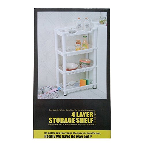 TaoHaoHuo Dusche Caddy rostbeständig weiß Regal Küche Badregal - 4