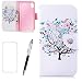 Produktbild LaiXin LG G7 2016 Hülle Lederhülle Case PU Leder Flip Tasche Handy Schutzhülle Handyhülle mit [Ständer Funktion] Card Holder Brieftasche+Eingabestift Touchstift+Displayschutz -Kirschbaum