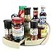 Produktbild Funria Lazy Susan Turntable mit Backstop Küche Organizer 360-Grad drehen, 11 Zoll Drehteller Rack Bin mit Schiebe-Regal für Küche Pantry, Schrank, Arbeitsplatte, Kühlschrank (Grün)