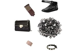 HEEPDD Pyramid Studs, 200Pcs 9mm Pyramid Shaped Nail Head Square Rivets Punk Spikes for DIY Projects Bags Belt Shoe Decorative Clothing Jeans(Glossy Black)