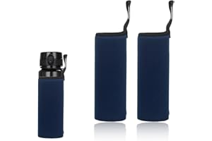 DULFAX 2 bolsas térmicas para botellas, fundas térmicas para botellas de agua, ideales para deportes al aire libre y camping, color azul marino