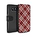 Price comparison product image Stuff4 PU Leather Case/Cover/Wallet for Samsung Galaxy S6 Edge/Tartan Picnic Pattern Collection red dark