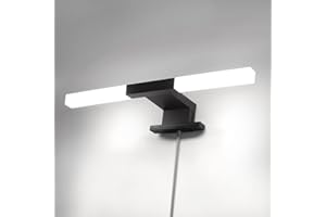 DILUMEN Lámpara de Espejo Baño LED 5W 28cm 500LM,Blanco Frío 6000K Luz de Espejo de Baño Negro,Prueba de Agua IP44 Aplique Espejo Baño.