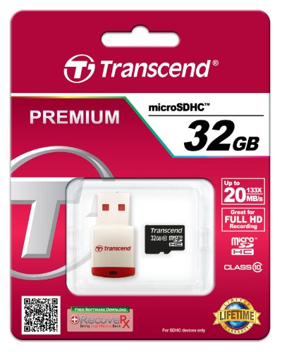 TRANSCEND 32GB microSDHC10 + RDP3 Card Reader - 3