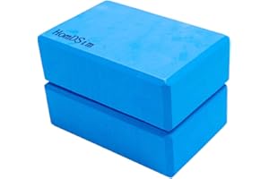 HomDSim Set of 2 Yoga Blocks EVA Foam Exercise Bricks Provides Stability Balance and Support Improve Strength - 9 x 6x 3 inches