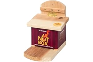 Jacobi Jayne® Nutbox™ Squirrel Feeder for Garden - UK Designed With Quick Release Mount, Easy to Clean, Won't Get Chewed, Wood