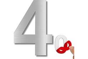 LEIASA | Numero Adesivo - 150 mm - Acciaio Inossidabile 304 - Nº 4 - Numero Hotel - Numerazione Appartamenti Porte - Numero Civico - Esterno e Interno - Grigio 4 (4, 150mm)