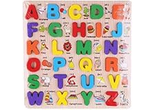 English ABC Alphabet Wooden Board Jigsaw Puzzle Letters Game Educational Toy