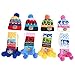 iikids®Baby Boys/Girls Winter Beanie Cap Childrens Warm Wool Knitting Hem Lined Fur Pom Pom Hat+ Scarf+ Mittens 3 in 1 Set for Kids 8-12M/1-2T/2-4T/4-8T