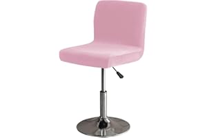 GUYIRT Soft Stretch Bar Stool Covers with Back, Velvet Slipcovers for Bar Stools Dustproof Protector for Short Back Pub Chairs-pink-Set of 4