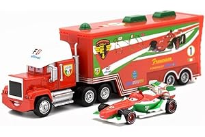 ONRAGT Car Jouet 2 Pièces Set Véhicules, Camion Car et Voiture de Course Enfant Camion Car Transporteur Modèle de Voiture Figurine Car, Cadeaux Parfaits pour Enfant Anniversaire/Récompense (F1)