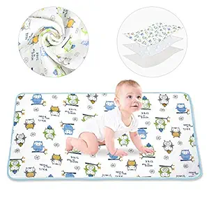 KSB Extra large Size (41 x 27 ) Infant Baby Deluxe Ecological Cotton Change Pad,Waterproof Baby Diaper Changing Pad In Vibrant Color For Home And Travel-Under The Age Of 3 (L Size)