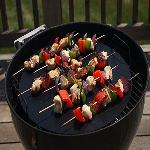 Zilong 3er Set rund Grillmatte/Backmatte, Antihaftbeschichtung für bis 260°C , ideal für Gas, E-Grill, Kohle und Backofen, LFGB und FDA Zulassung, 3 Stück, Ø 37 cm - 4