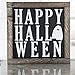 Produktbild Rummy Happy Halloween Holzschild Halloween Deko Geister Bauernhaus Halloween Herbst Herbst Schilder Kaffee Bar Mini Schilder Holz Schilder 8 x 8