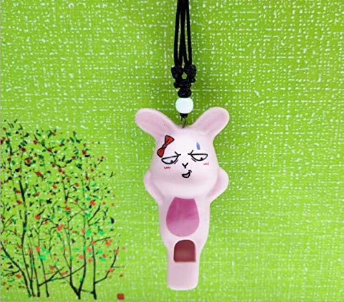 Preisvergleich Produktbild Qsoleil Küchenwerkzeug Smiley-Kaninchen-keramische gemalte Pfeifen-Halsketten-Verzierungen senden Seil ( Farbe : Amazed RabbitPink , Größe : 3.8*6.8cm )