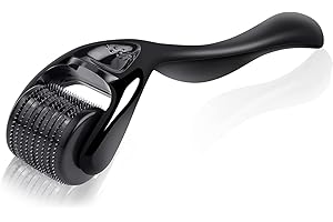 FQQF Dermaroller,Bartroller 0.5mm,Nadelroller Bart Roller Für Bartwachstum,Microneedling Roller Für Gesicht und Körper,Needle Roller Zur Haut-und Haarpflege Für Mann&Frau