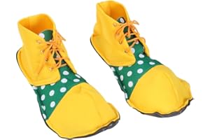 BESTOYARD Un par de zapatos de payaso unisex de tamaño medio, zapatos de payaso para adultos (amarillo y verde)