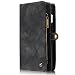 Produktbild iPhone/Samsung Leder Handytasche Case Hülle Geldbörse mit Kartenfach abnehmbar Magnet Handy Schutzhülle für Samsung Galaxy S7 in Grau