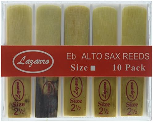 A-2.5 - Alto Saxophone Sax Reeds Lazarro Strength 2 1/2 Size # 2.5, Box of 10~Sizes 1.5, 2, 2.5, 3, 3.5, 4~CLICK to CHOOSE YOURS