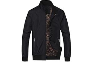 YOUTHUP Blouson Homme Léger Zippé Veste Décontracté à Col Montant Blouson Aviateur Jacket Hiver