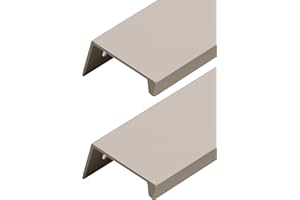 ZCRU004 Unsichtbare Griffe Aluminiumlegierung Möbelgriffe Schrankgriffe Verdeckter Schubladengriff Fingerkantenzuggriff Kabinett Griffe Kaschmir Grau 2 Stück (Hole distance 320mm)