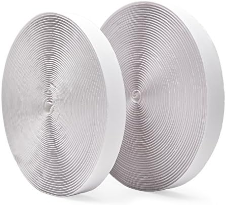 12.5 Metres White Hook and Loop Tape Self Adhesive Fastener, 2cm in Width