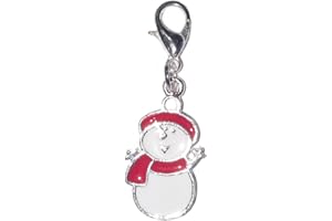 JUICY JEWELLERY Christmas Costume Jewellery Frosty The Snowman Clip On Charm & Gift Bag