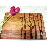 Personalisierte Schneidebrett Handgefertigt mit BIRKEN und HERZ. Frühstücksbrettchen Schneidebrett aus Holz mit persönlicher Gravur Brot Schneidebrett, Jede Nachricht, Personalisierbar mit Lasergravur. wooden personalised Cutting board