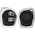AUTOFRILL TPU Car Key Cover for Maruti Suzuki Baleno, Grand Vitara, XL6, Swift, Brezza, Ertiga, Dzire, Celerio, Ciaz, SX4, Ignis, Alto, S Presso, S Cross, Fronx 2 Button Key Cover (Black-Silver)