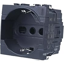 Presa Bipasso Bivalente BTicino Living Light 2P+T 10/16A - Nero, Per Impianti Elettrici Domestici - Foto 2