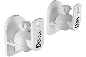 ARLI 2X Lautsprecher Wandhalterung weiß Universal Wandhalter Halterung Boxen Halter flexibel neigbar drehbar bis 3,5 kg Werkzeuglose Montage Deckenmontage + Wandmontage