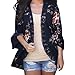 Produktbild MRULIC Damen Florale Kimono Cardigan Boho Chiffon Sommerkleid Beach Cover up Leicht Tuch für die Sommermonate am Strand Oder See (2XL, Marineblau)