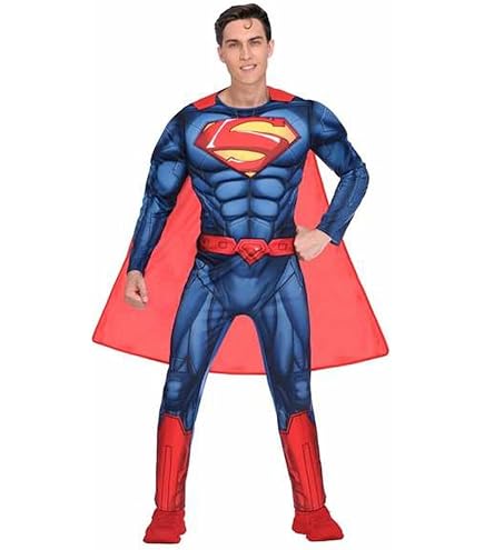 Rubies Offizielles DC Superman Kostüm Für Erwachsene – Deluxe Superhelden-Outfit Mit Umhang Rubies Offizielles DC Superman Kostüm Für Erwachsene – Deluxe Superhelden-Outfit Mit Umhang