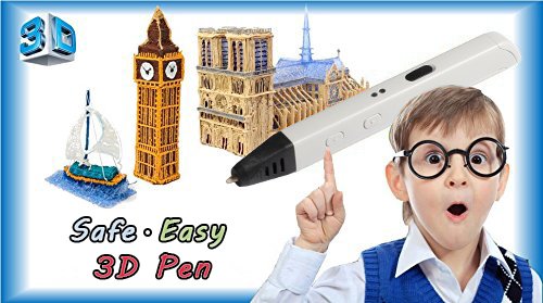 NexGadget Intelligent 3D Stift, Freihand 3D Zeichnungen, 3D Druck Feder Kompatibel mit PLA/ABS Filament + 3 Free 1.75mm Glühfaden Refills, Printing Pen - 8