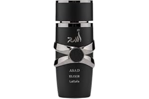 Lattafa Asad Elixir, Eau de Parfum, czarna, luksusowa butelka na perfumy, 100 ml